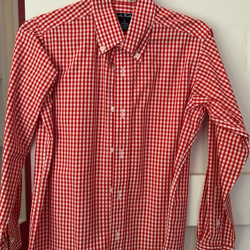 Brooks brothers kids checkered polo perfect condition size small